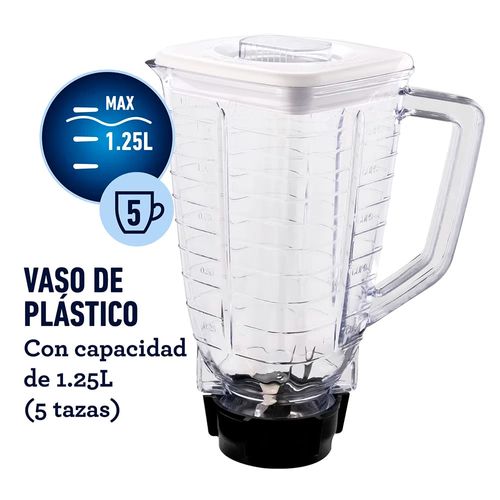 Licuadora 2vel 550w 1.5l jarra plastico blanca