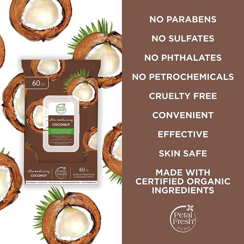 Makeup Removing Cleansing Wipes Coconut 60 unidades