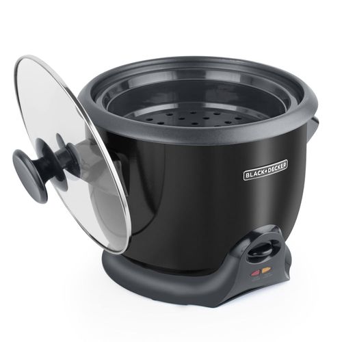 Olla arrocera automática negra de 28 tazas