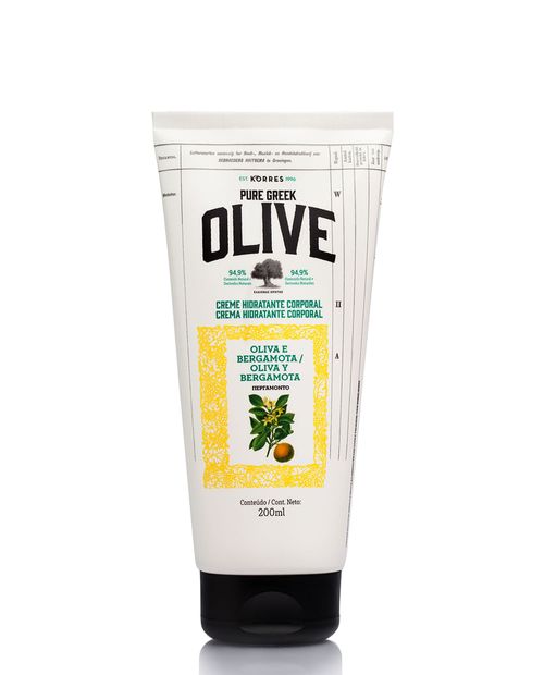 Crema Hidratante Corporal Óleo de Oliva e Bergamota 200ml