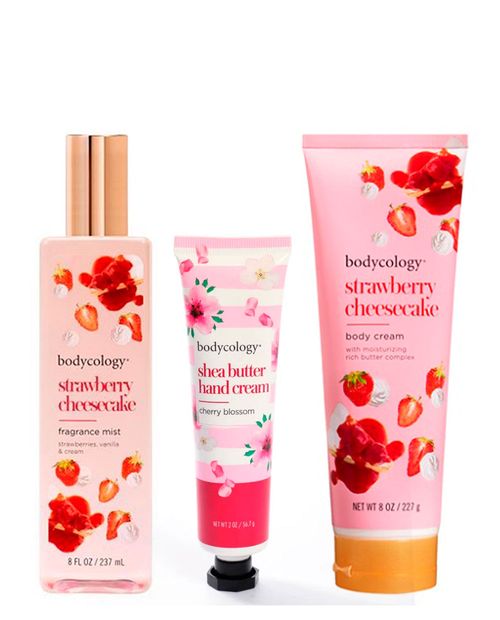 Kit Hidratación Strawberry Cheesecake Body mist 236ml + Body Cream 227g + mini 26.7g