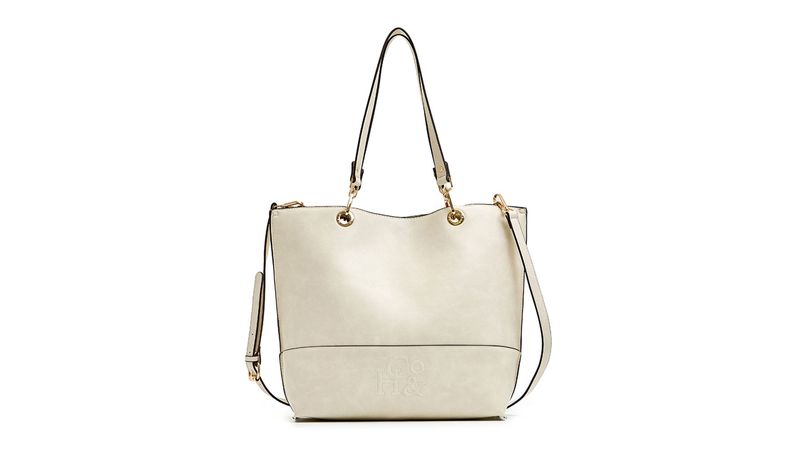 Cartera tote H&Co color nude para dama