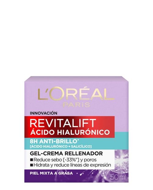 Gel Crema Anti-Brillo L'oréal París Acido Hialuronico 50ml