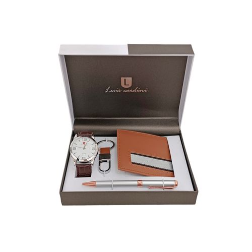 Set de reloj análogo café