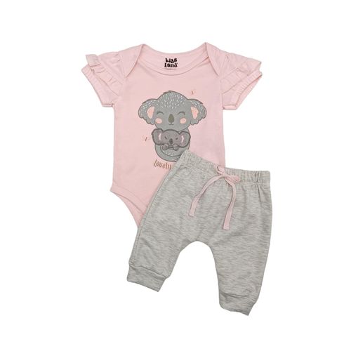 Conjunto rosa pastel Koala con pantalón