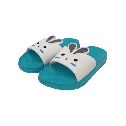 Sandalias slip on de conejo turquesas