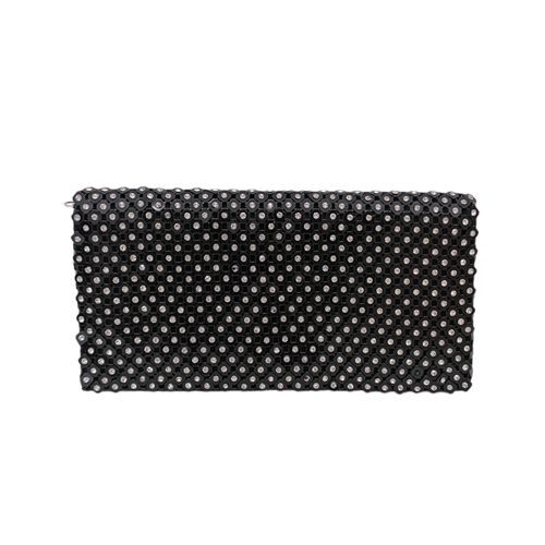 Cartera clutch negra con textura