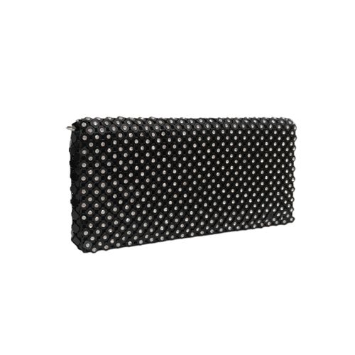 Cartera clutch negra con textura