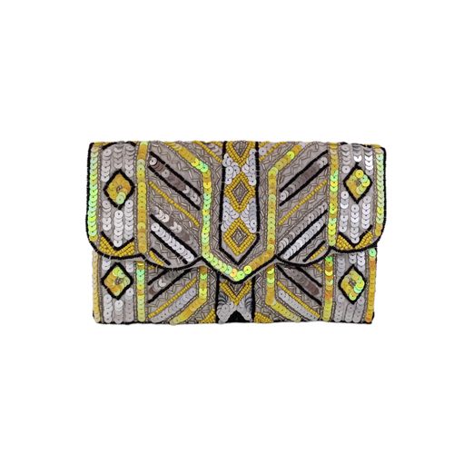 Cartera clutch amarilla