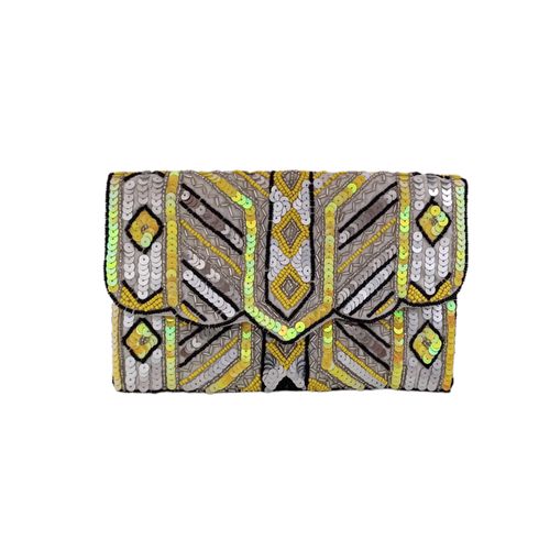 Cartera clutch amarilla