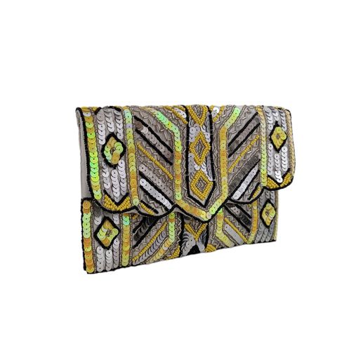 Cartera clutch amarilla