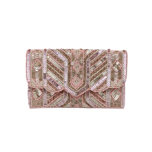 Cartera clutch rosa