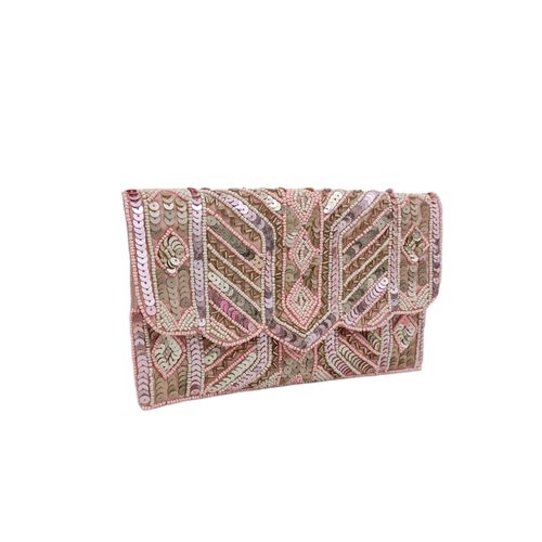 Cartera clutch rosa