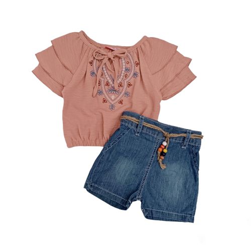 Conjunto rosa con short