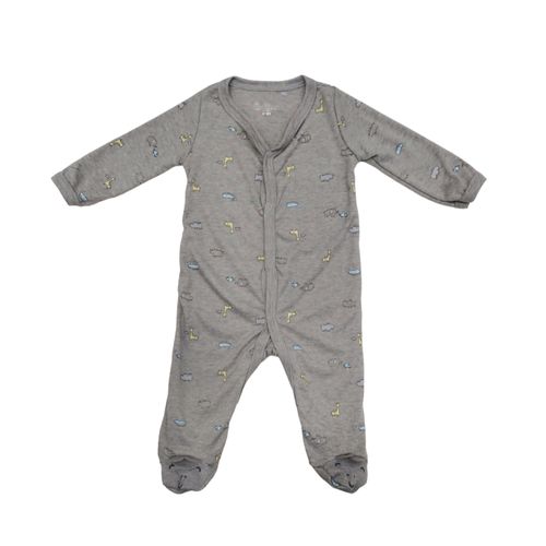 Pijama gris estampada