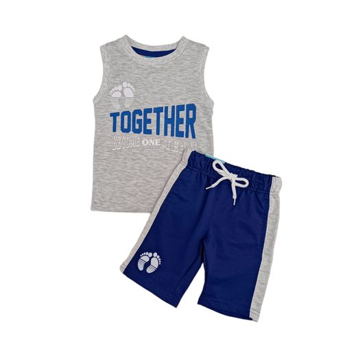 Conjunto de tank top gris con short