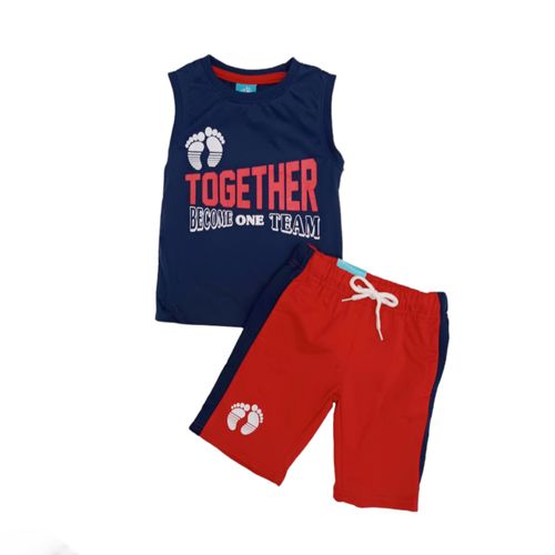Conjunto de tank top navy con short