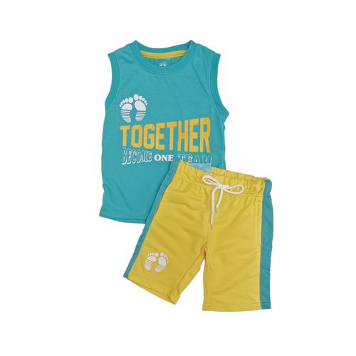 Conjunto de tank top turquesa con short