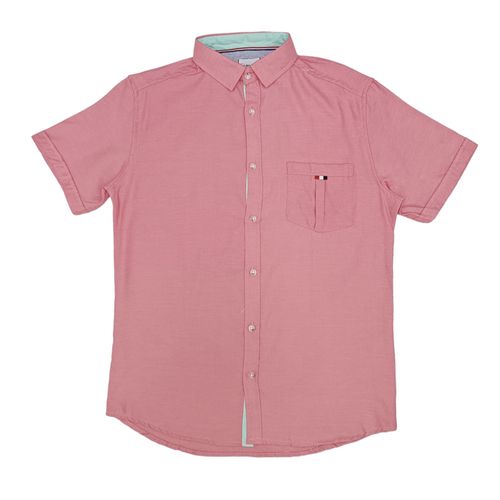 Camisa casual rosa sólida