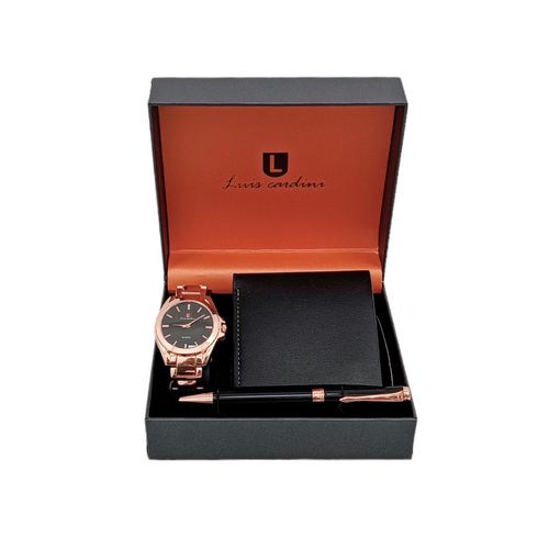 Set de reloj análogo rosa gold