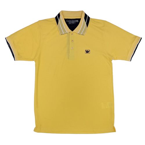 Camisa tipo polo amarillo sólido