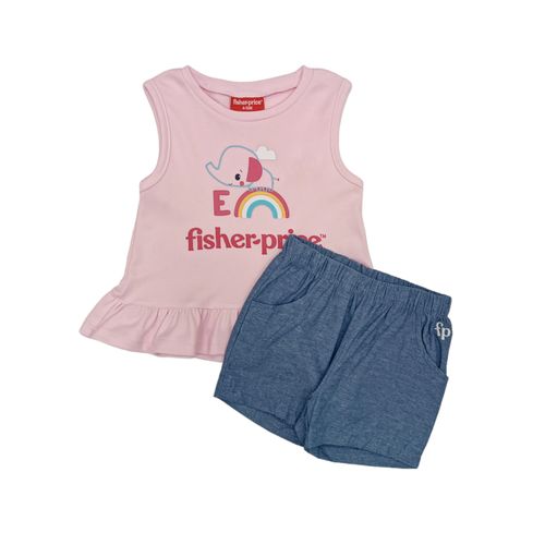 Conjunto estampado con short azul