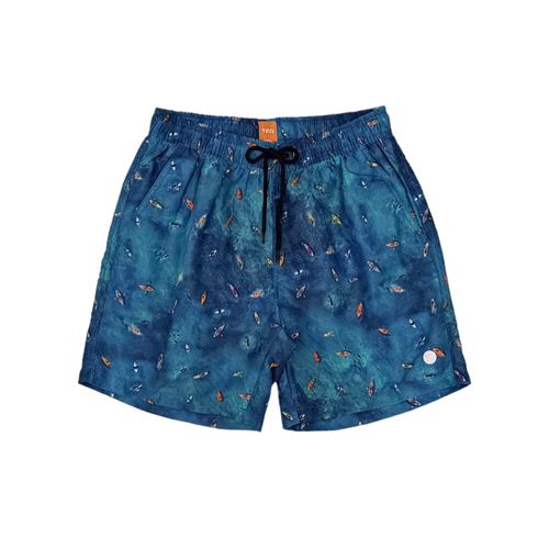 Short azul estampado