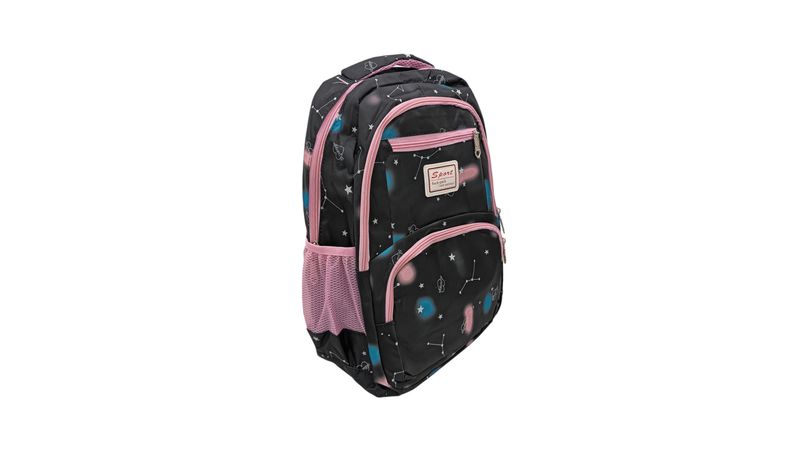 Mochila de tela con parches - Negro - Kiabi - 16.00€