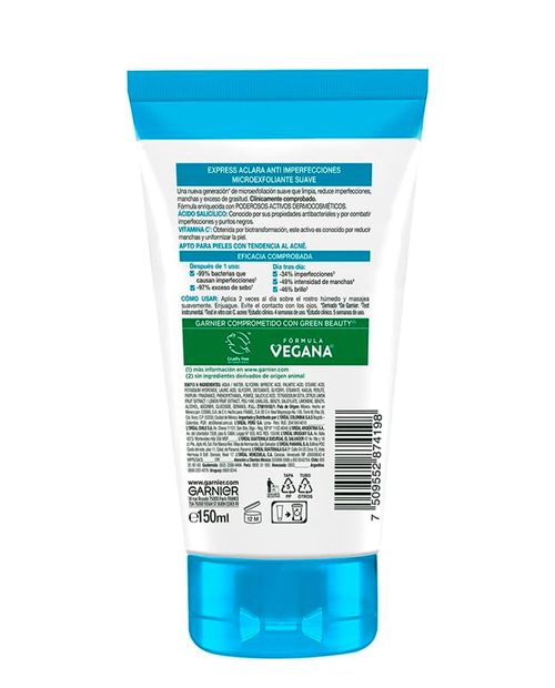 Microexfoliante Suave Garnier Skin Active Express Aclara 150ml