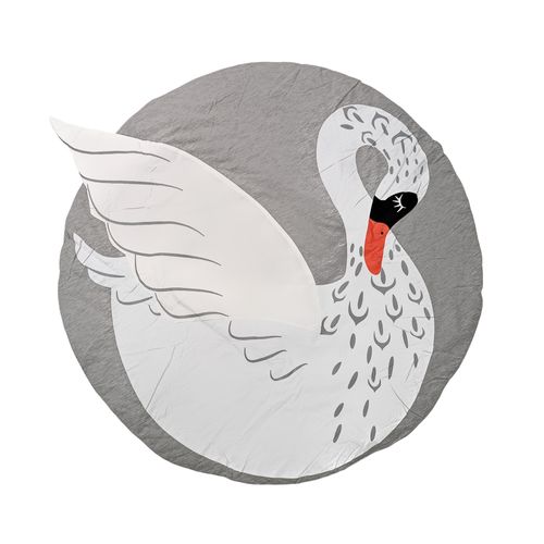 Alfombra estampada con cisne blanco