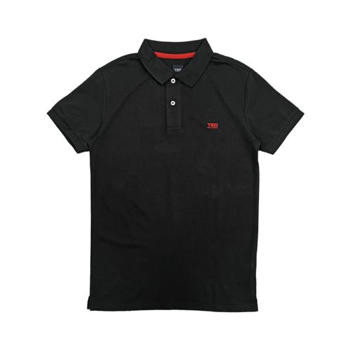 Camisa tipo Polo negro sólido