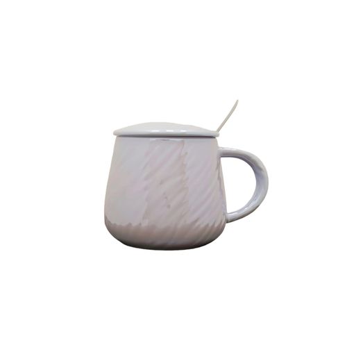 Taza con textura blanca