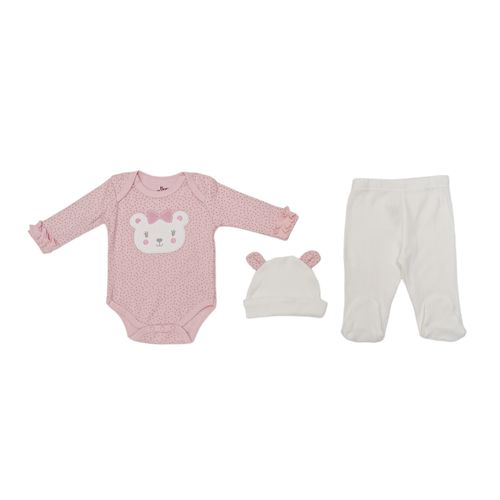 Pijama estampada de oso 3 piezas