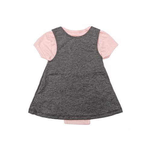 Conjunto de vestido y mameluco gris oscuro