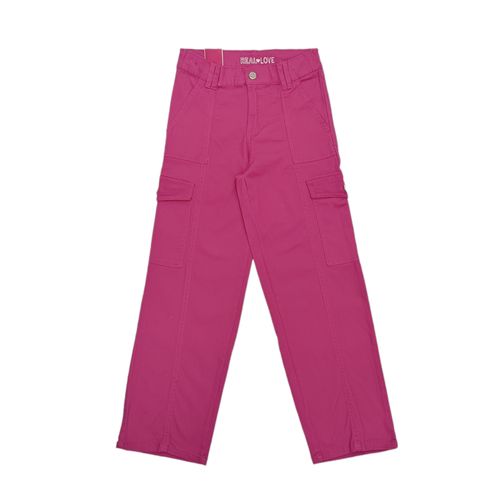 Pantalón cargo rosa sólido