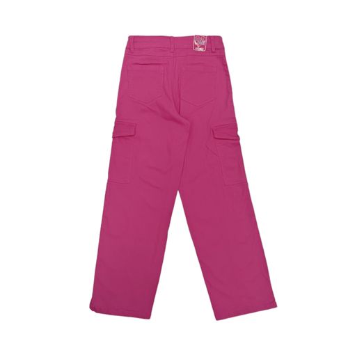 Pantalón cargo rosa sólido