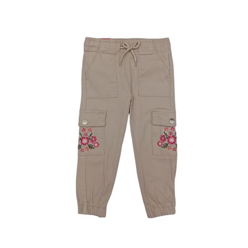 Jogger cargo beige sólido