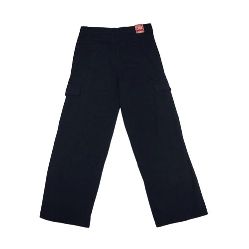 Pantalón cargo negro sólido