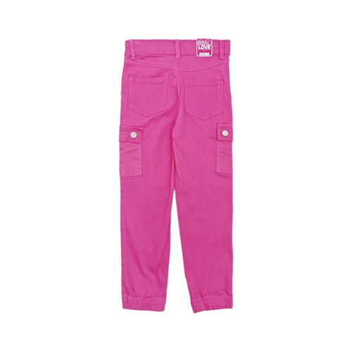 Jogger cargo sólida fucsia