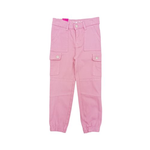 Jogger cargo sólido rosa