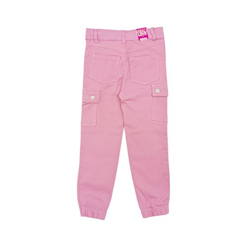 Jogger cargo sólido rosa