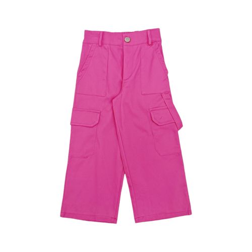 Pantalón cargo sólido fucsia