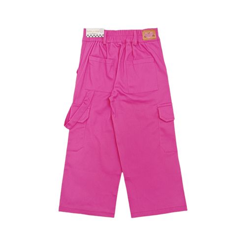 Pantalón cargo sólido fucsia