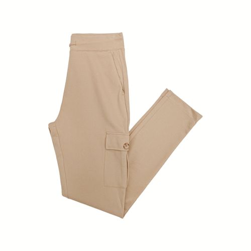 Pantalón jogger beige sólido