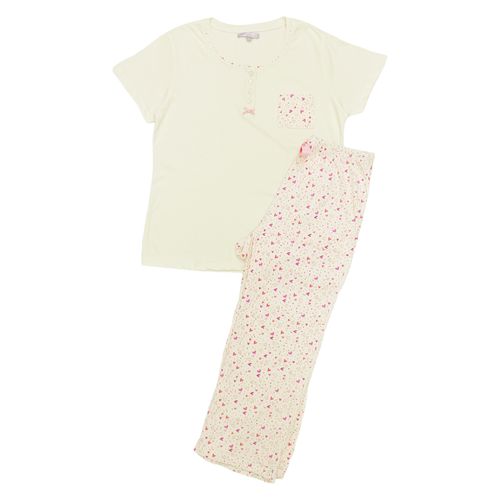 Pijama estampada blanca