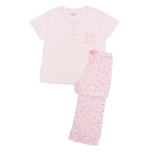 Pijama estampada rosa