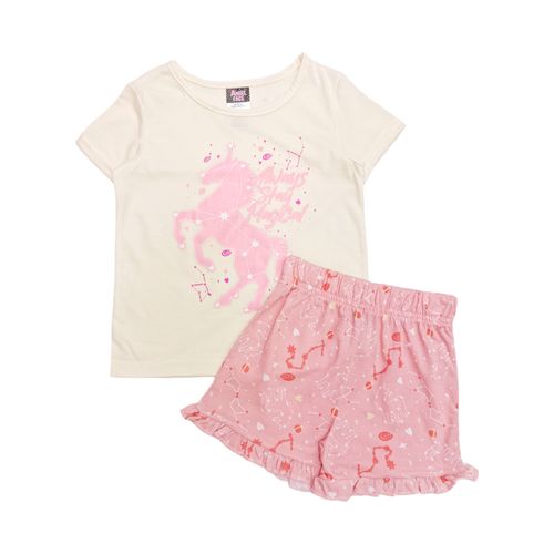 Pijama con short rosa estampado