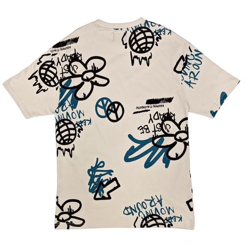 Camiseta oversize estampada ivory