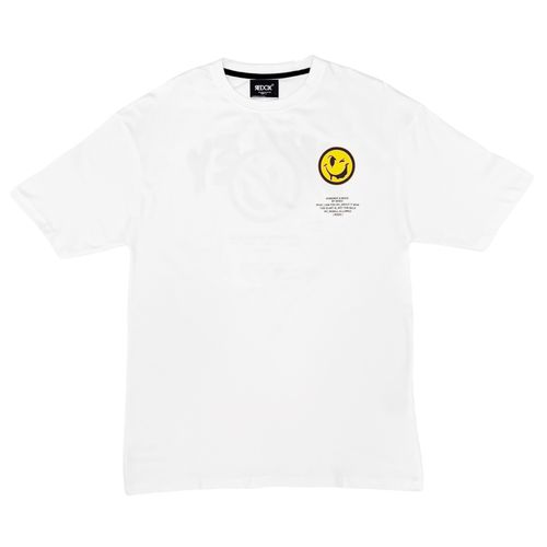 Camiseta oversize blanca smiley