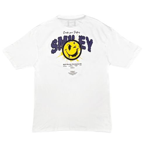 Camiseta oversize blanca smiley